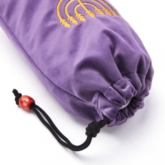 Small Velvet shofar pouch protection bags embroidered with Menorah