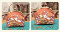 Handmade Embroidered Coin Purse Set with Chain