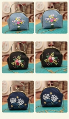 Handmade Embroidered Coin Purse Set with Chain