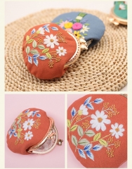 Hand-Embroidered 3D Cloth Coin Purse Tutorial: Unfinished with Drawings