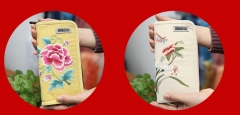 High quality Handmade Fabric Embroided Square Purse
