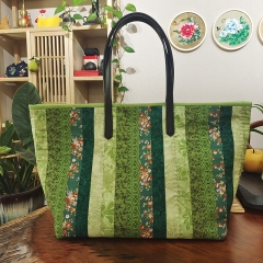 Handcrafted Floral Designs DIY Patchwork Women Tote Bag