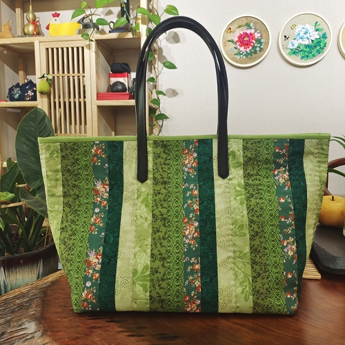 Handcrafted Floral Designs DIY Patchwork Women Tote Bag