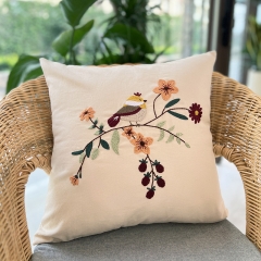 Cross-Stitch Pillow and Car Cushion with Canvas Cotton Linen Fabric and DIY Hand Embroidery Material Kit