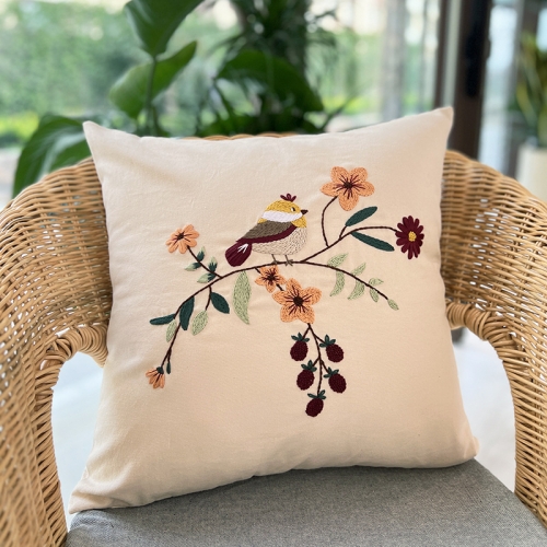 Cross-Stitch Pillow and Car Cushion with Canvas Cotton Linen Fabric and DIY Hand Embroidery Material Kit