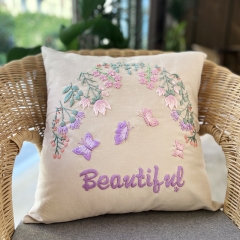 Cross-Stitch Pillow and Car Cushion with Canvas Cotton Linen Fabric and DIY Hand Embroidery Material Kit