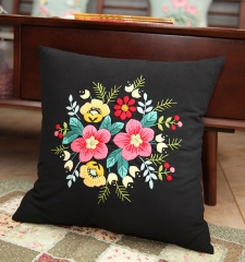 Cross-Stitch Pillow and Car Cushion with Canvas Cotton Linen Fabric and DIY Hand Embroidery Material Kit