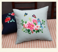 Cross-Stitch Pillow and Car Cushion with Canvas Cotton Linen Fabric and DIY Hand Embroidery Material Kit