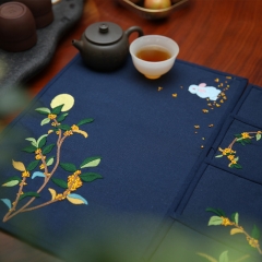 Chinese Fabric Embroidered Coasters and Handmade Tea Mat and DIY Hand Embroidery Material Kit