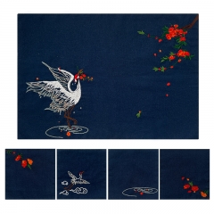 Chinese Fabric Embroidered Coasters and Handmade Tea Mat and DIY Hand Embroidery Material Kit