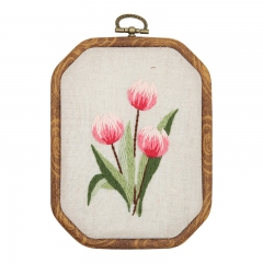 Exquisite Embroidery DIY Kit Octagonal Hanging Art with Lu, Su and European Flower Designs