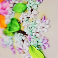 3D Handmade Ribbon Embroidery Hanging Painting Living Room Bedroom DIY Material Kit Package