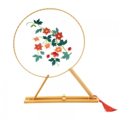 Handmade Lu embroidery cross-stitch DIY ancient style organza semi-transparent double-sided embroidery making fan material pack