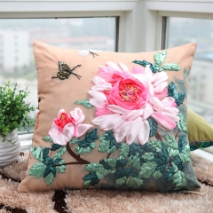 Cross-stitch pillow canvas cotton linen ribbon embroidery car cushion with DIY hand embroidery material package