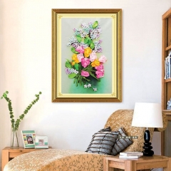 3D Handmade Ribbon Embroidery Hanging Painting Living Room Bedroom DIY Material Kit Package