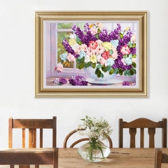 3D Handmade Ribbon Embroidery Hanging Painting Living Room Bedroom DIY Material Kit Package
