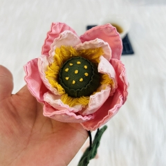 Patchwork Pendant, Embroidered Lotus Ornament, Hanfu Accessories