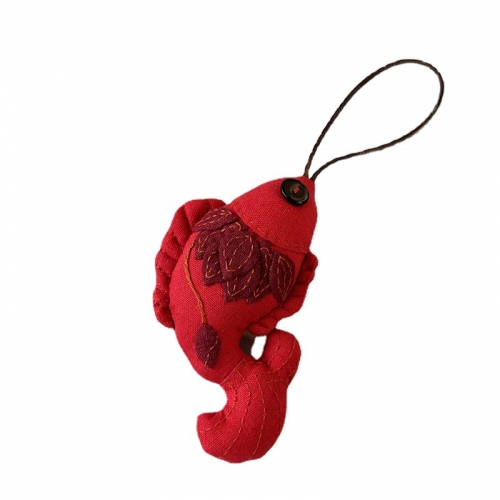 Fabric Patchwork Fish Pendant: New Year Gift, Car Decoration, Small Fish Bag Accessory