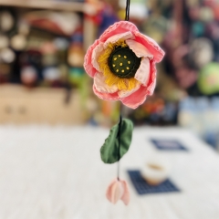 Patchwork Pendant, Embroidered Lotus Ornament, Hanfu Accessories