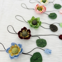 Patchwork Pendant, Embroidered Lotus Ornament, Hanfu Accessories