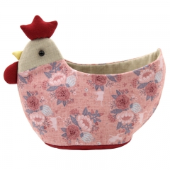 Printed Cotton Fabric Storage Basket Patchwork Doll Chicken Patchwork Embroidery Handmade Material DIY Kit