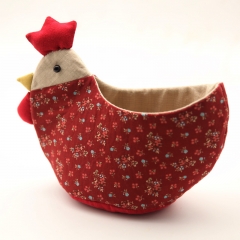 Printed Cotton Fabric Storage Basket Patchwork Doll Chicken Patchwork Embroidery Handmade Material DIY Kit