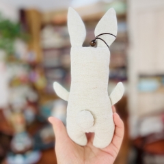 Handmade Embroidered Children's Gift, White Rabbit 3D Embroidered Ornament
