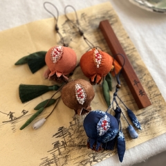 Pomegranate Pendant: Handcrafted Decorative Ornament for Bags