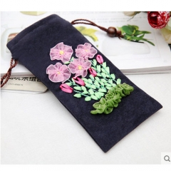 Handmade Embroidery DIY Phone Pouch 3D Embroidered Fabric Art