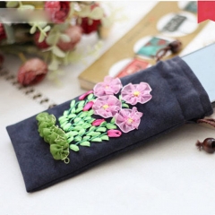 Handmade Embroidery DIY Phone Pouch 3D Embroidered Fabric Art