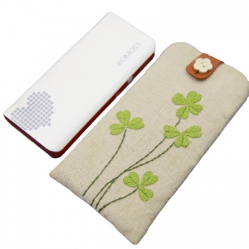 Handmade Embroidery DIY Phone Pouch 3D Embroidered Fabric Art Material Kit Beginner Entry Set