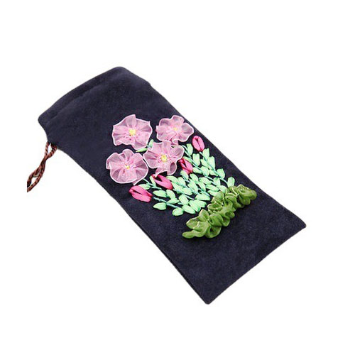 Handmade Embroidery DIY Phone Pouch 3D Embroidered Fabric Art