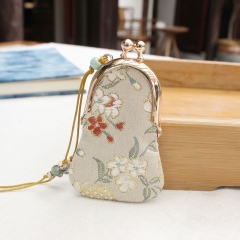 Vintage necklace pouch, Hanfu Chinese clothing accessory, sweater necklace, baby hair and tooth storage bag.