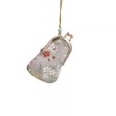 Vintage necklace pouch, Hanfu Chinese clothing accessory, sweater necklace, baby hair and tooth storage bag.