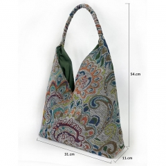 Vintage Ethnic National Style Women's Bag: Handcrafted Batik Canvas Floral Design with Single Shoulder and Handheld Options.