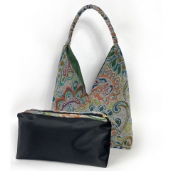 Vintage Ethnic National Style Women's Bag: Handcrafted Batik Canvas Floral Design with Single Shoulder and Handheld Options.