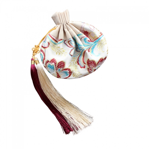 Silk Double-Layer Drawstring Scented Pouch: Portable Mosquito-Repellent Artemisia Jewelry Storage Gift Bag