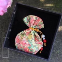 Silk Double-Layer Drawstring Scented Pouch: Portable Mosquito-Repellent Artemisia Jewelry Storage Gift Bag