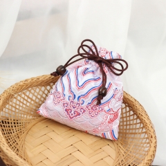 Silk Double-Layer Drawstring Scented Pouch: Portable Mosquito-Repellent Artemisia Jewelry Storage Gift Bag