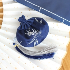 Silk Double-Layer Drawstring Scented Pouch: Portable Mosquito-Repellent Artemisia Jewelry Storage Gift Bag