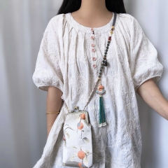 Handcrafted Women Crossbody phone bag with stone beaded chain